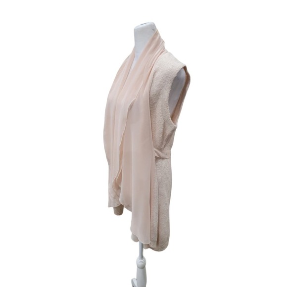 Soft Surroundings Women's Chiffon Waterfall Draped Sweater Vest Size‎ Small Pink - Picture 2 of 12